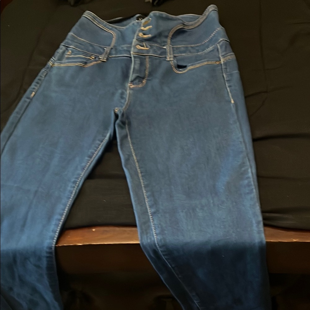 Papaya Blue High Rise Jeans Classic Denim